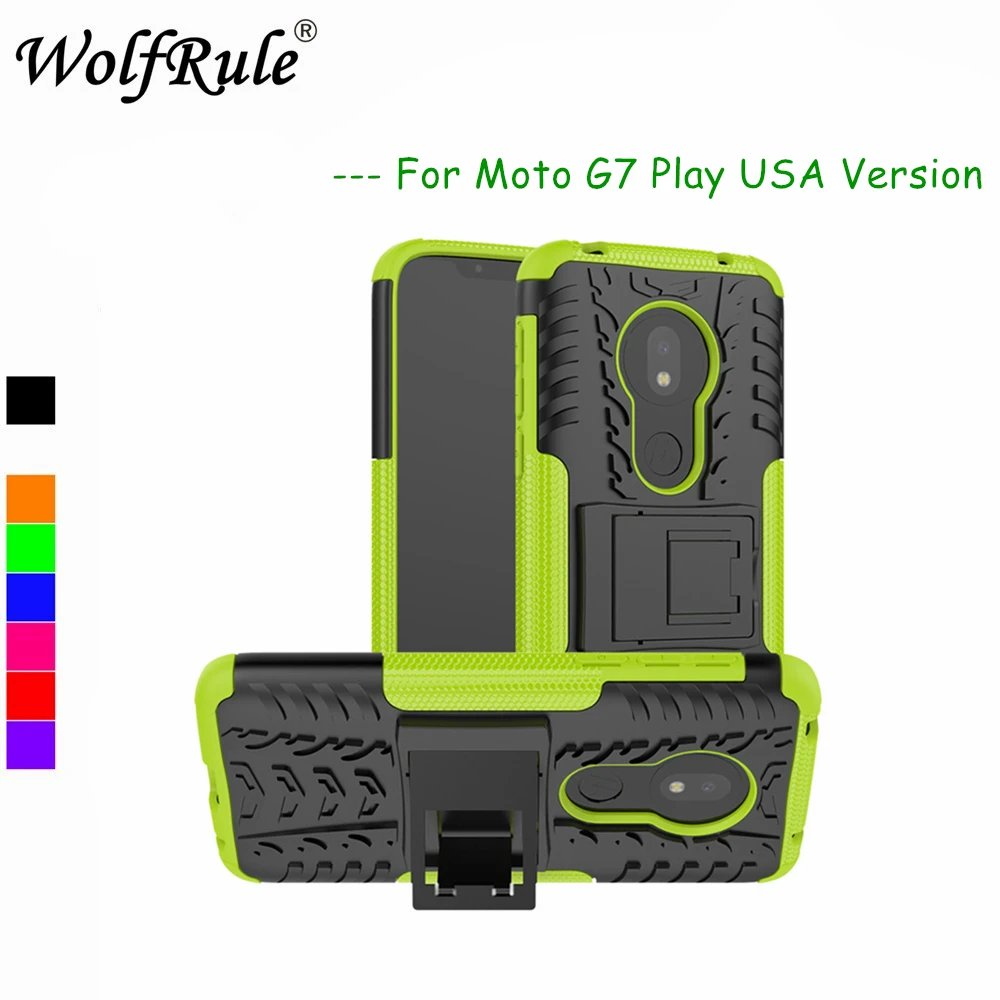 

Чехол для Moto G7 Play, двухслойный защитный силиконовый чехол для Motorola Moto G7 Play, держатель для телефона, подставка, G7 Play, 5,7"