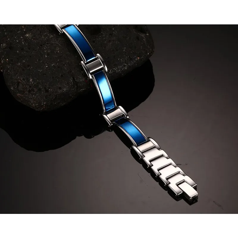 Vnox здоровый Средства ухода браслет магнитная Германий Мода синий Для мужчин Jewelry