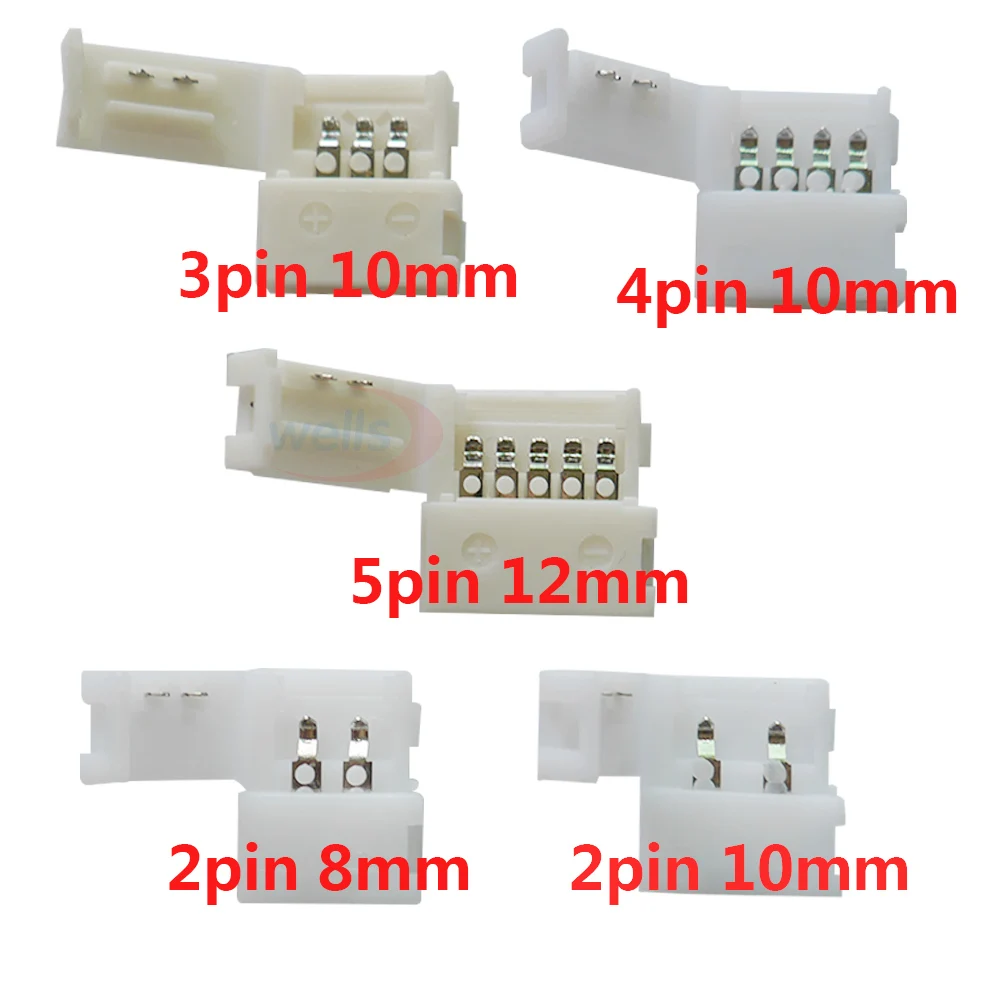 

10pcs 2pin 3pin 4pin 5pin led connector Clip, for 5050 3528 3014 LED single color/ RGB RGBW Strip