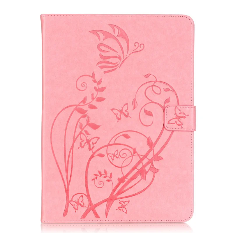 Pink Для samsung Galaxy Tab S2 9,7 чехол SM-T810 T811 T813 T815 T819 искусственная кожа и силикон мягкий чехол с подставкой и цветочным узором - Цвет: Pink