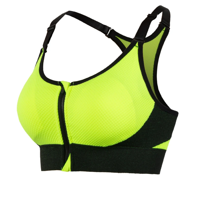 FNMM New Hot Women Front Zipper Yoga Bra Gym Fitness Vest Top Padded Push Up Running Female Breathable Sports | Спорт и развлечения