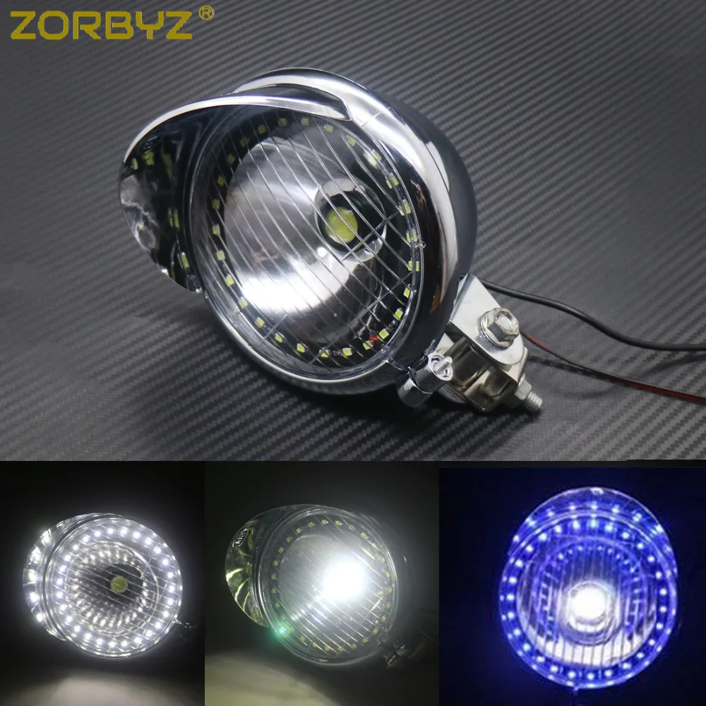 Мотоциклетсветильник хромированная светодиодная противотуманная фара ZORBYZ Angel Eye