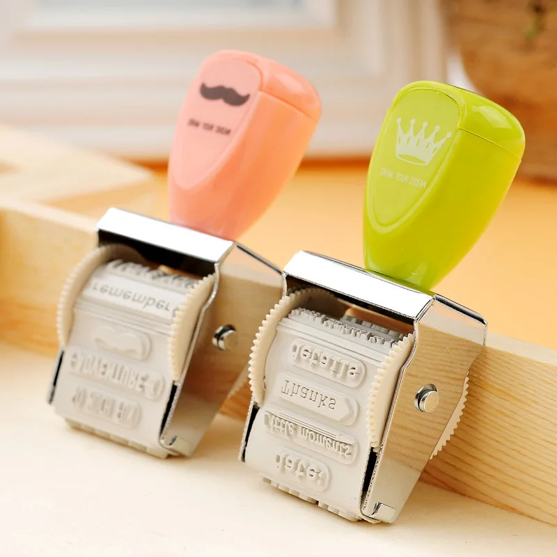 Корейский канцтовары Ретро ролик письмо штамп DIY печать случайный цвет |