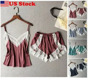 2 шт., Женская атласная кружевная Пижама