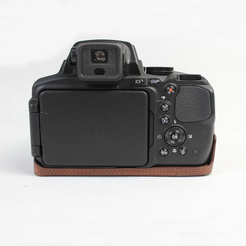 Чехол из искусственной кожи для камеры Nikon P900S P900 наполовину закрытый комплект с