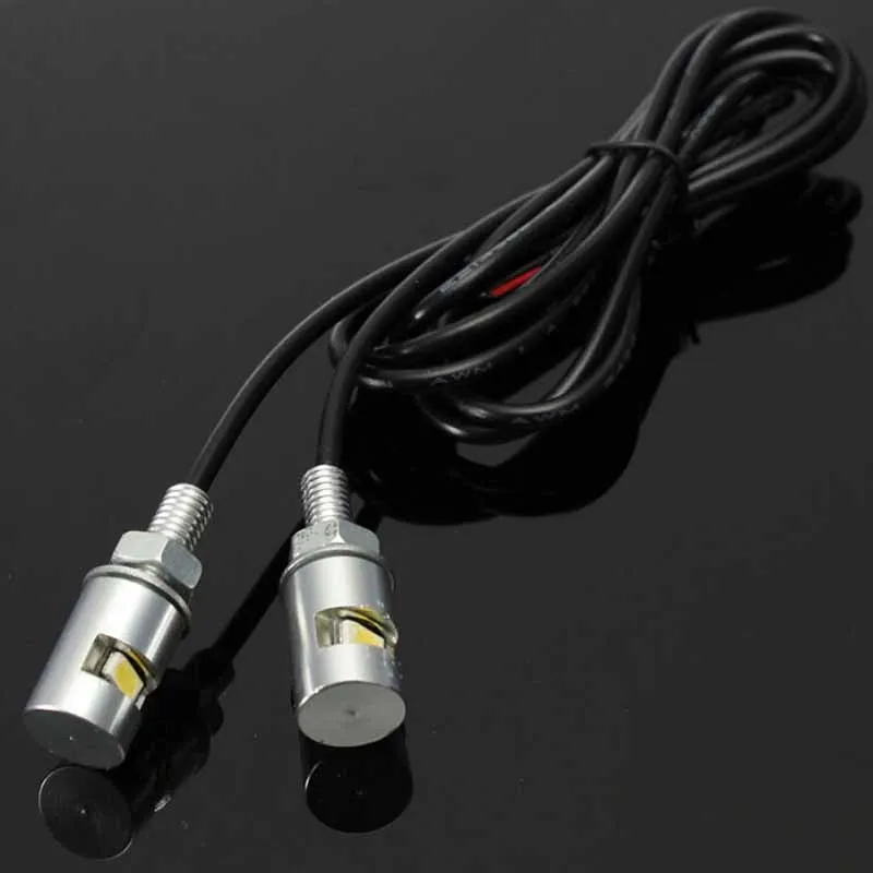 2 шт./компл. 12V светодиодный мотоцикла автомобиля номерной знак на шурупе болте