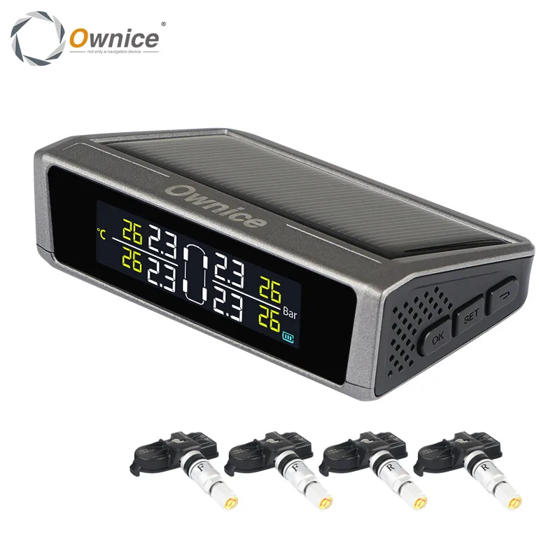 Ownice Авто Солнечная энергия TPMS автомобильный контроль давления в шинах 4 внешних