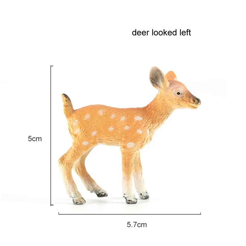 deer looked left Детские игрушки, пластиковая фигурка животного из зоопарка, олень, леопард, бегемот, медведь, модель животного, мини-фигурка, набор, аксессуары для домашнего декора - Цвет: deer looked left