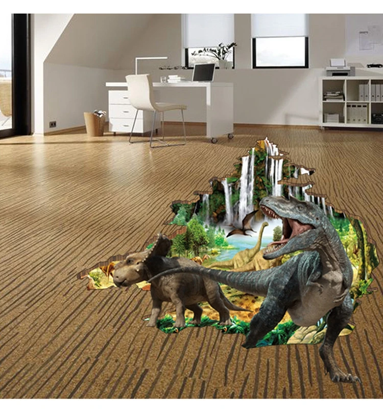 3D трехмерные обои наклейка торговля креативная детская комната декоративная настенная наклейка спальня мальчик обои с динозаврами