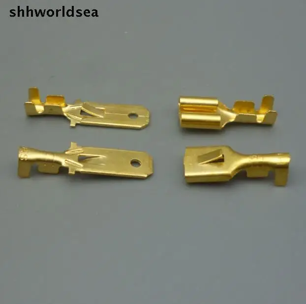 Обжимная Клемма shhworldsea для автомобильного соединения 6 3 мм 100 шт. Штекерный разъем