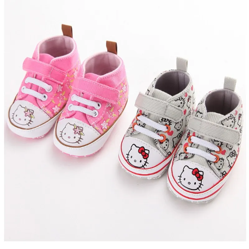 Милая Брендовая обувь для маленьких девочек с принтом Hello Kitty малышей мягкой