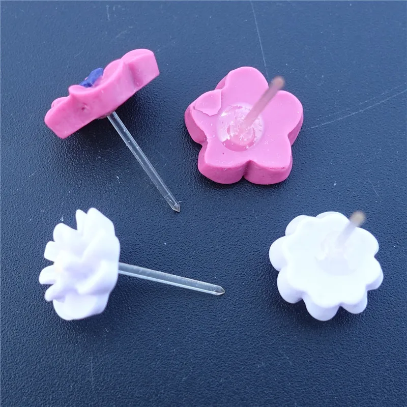 Серьги гвоздики пластиковые в квадратной коробке 12 пар/партия|flower stud earrings|earrings for