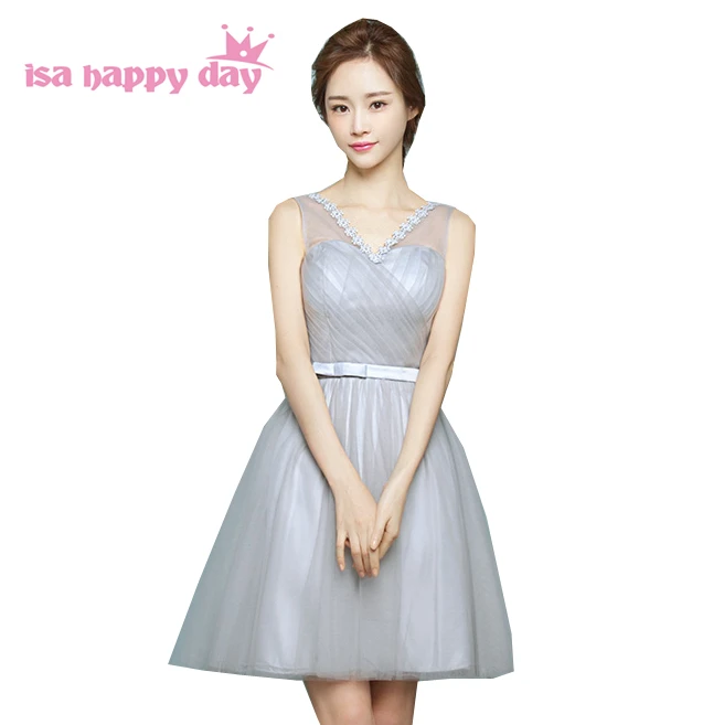 Vestidos de festa tulle короткое сексуальное платье с v образным вырезом красное серое