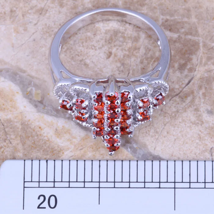 Чудесный красный гранатовый серебряное покрытие женское кольцо Размер 6/7/8/9 R1003 |