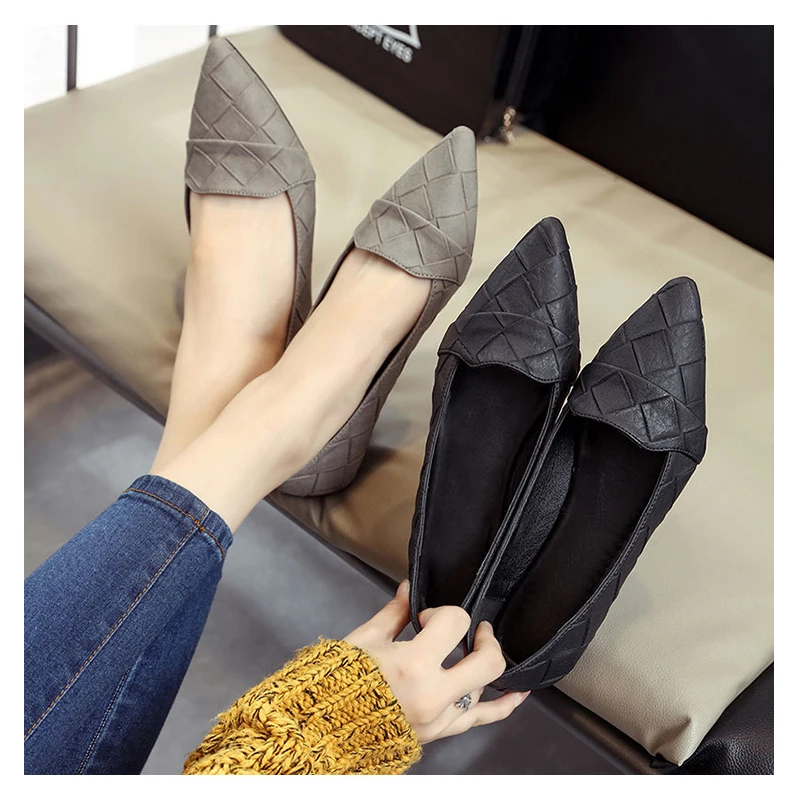 Женские туфли лодочки zapatos de mujer женские с острым носком на низком каблуке обувь