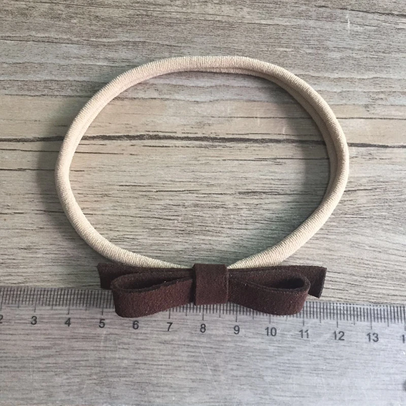 

12pcs/set Kids Handmade Flannel Bowkont Solid Headband With Elastic Nylon Hair Band For Girls Simple Cute Hair Accessories