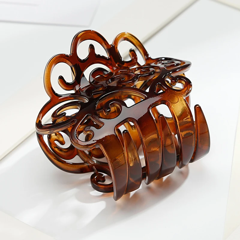 Коричневый винтажный Краб для волос CHIMERA женские ажурные заколки крабы из