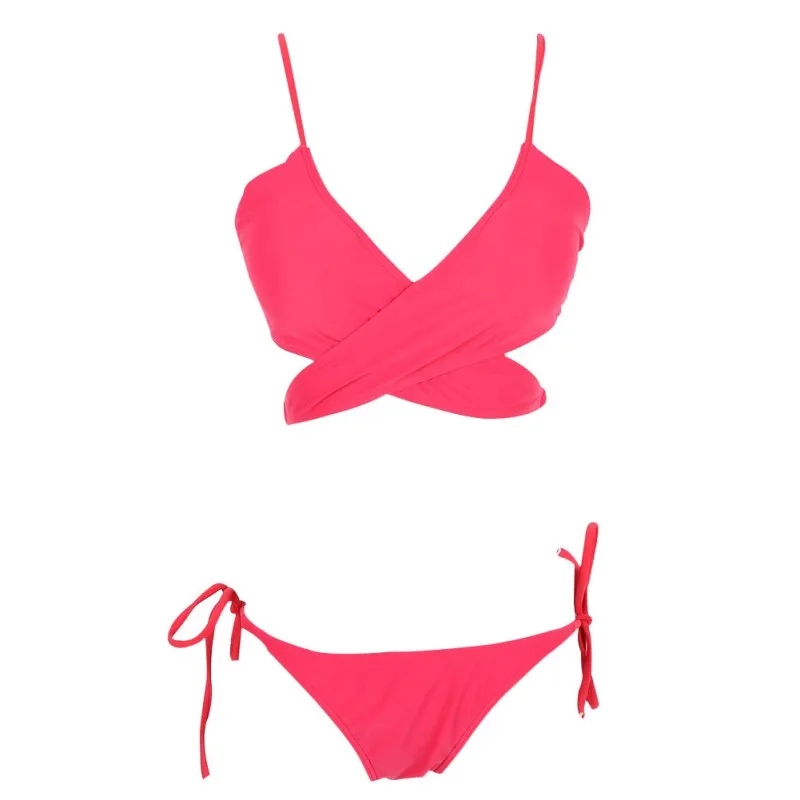 Новинка 2017 сексуальный топ с лямкой на шее бикини женский купальник пуш ап Ретро