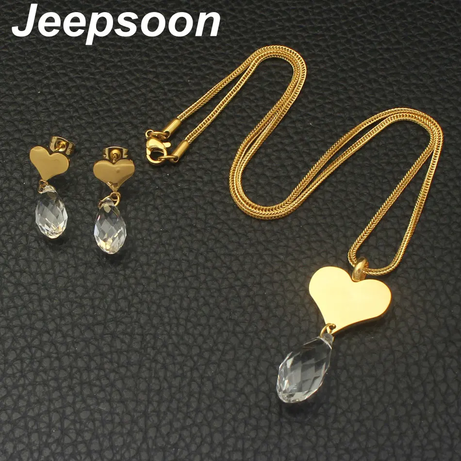 Новейшие Модные Нержавеющая сталь Jewelry Подвеска и серьги наборы для Для женщин