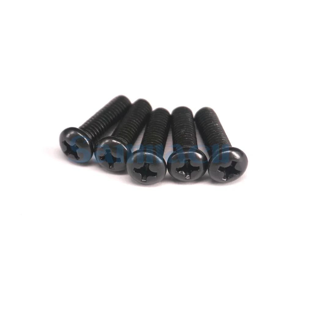 

Qty50 M5 Phillips Pan Head Machine Screws Black Steel