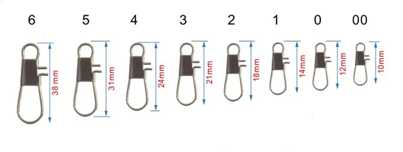 

[1000 pcs] Bulk Nickel Plated Interlock Snap Fishing Connector Fishing Tackle Accessory Size #0~#6