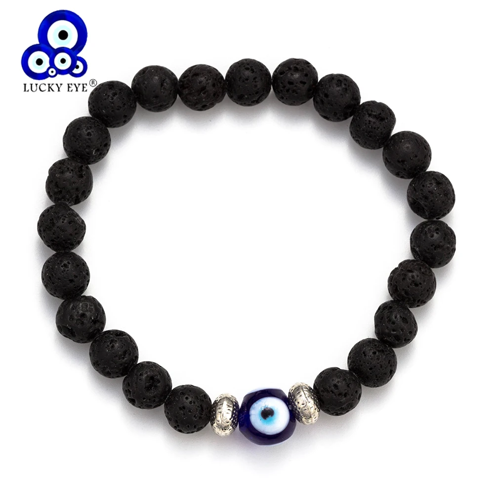 Lucky Eye браслет из бисера сглаза натуральный камень Йога Эластичный для женщин и