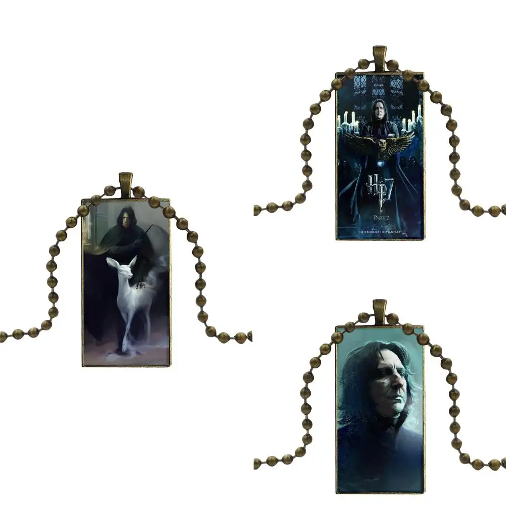 Ожерелье с подвеской Severus Snape из стекла для девочек прямоугольное модное