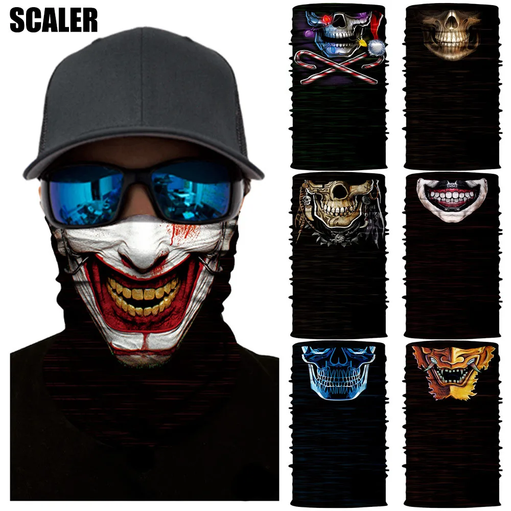 3D Лыжная Балаклава Joker Facemask Ghost Durag Маска Тушь для ресниц мотоциклетная маска езды