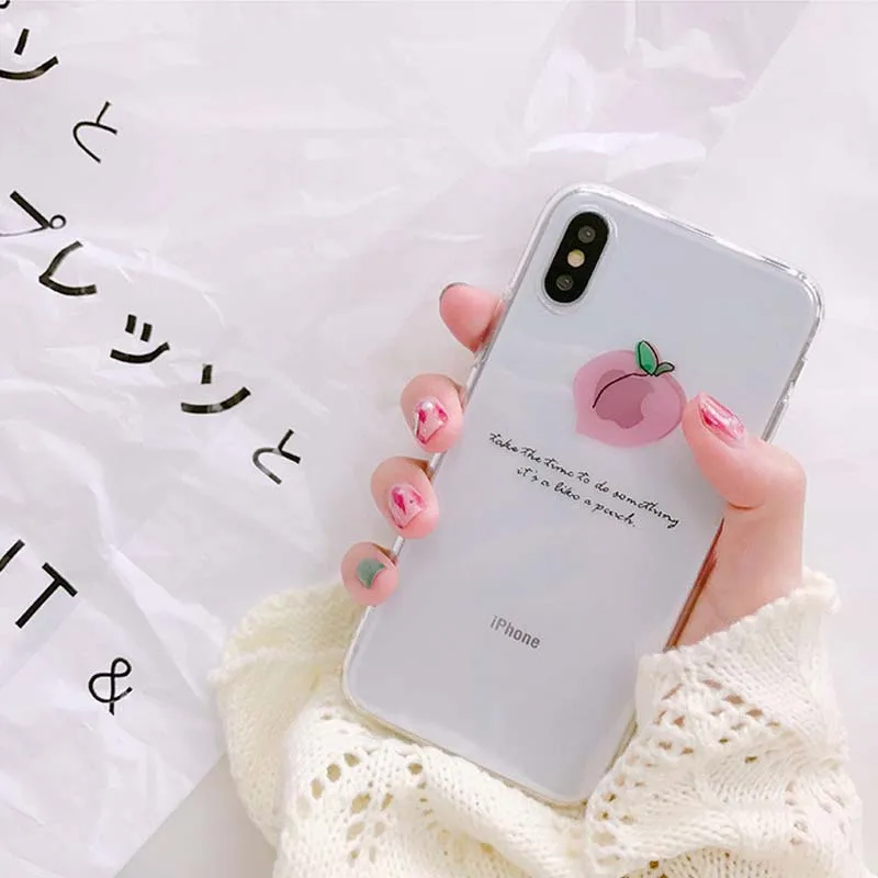 JIBAN фрукты персик розовый чехол для телефона iphone 8 задняя крышка прекрасные