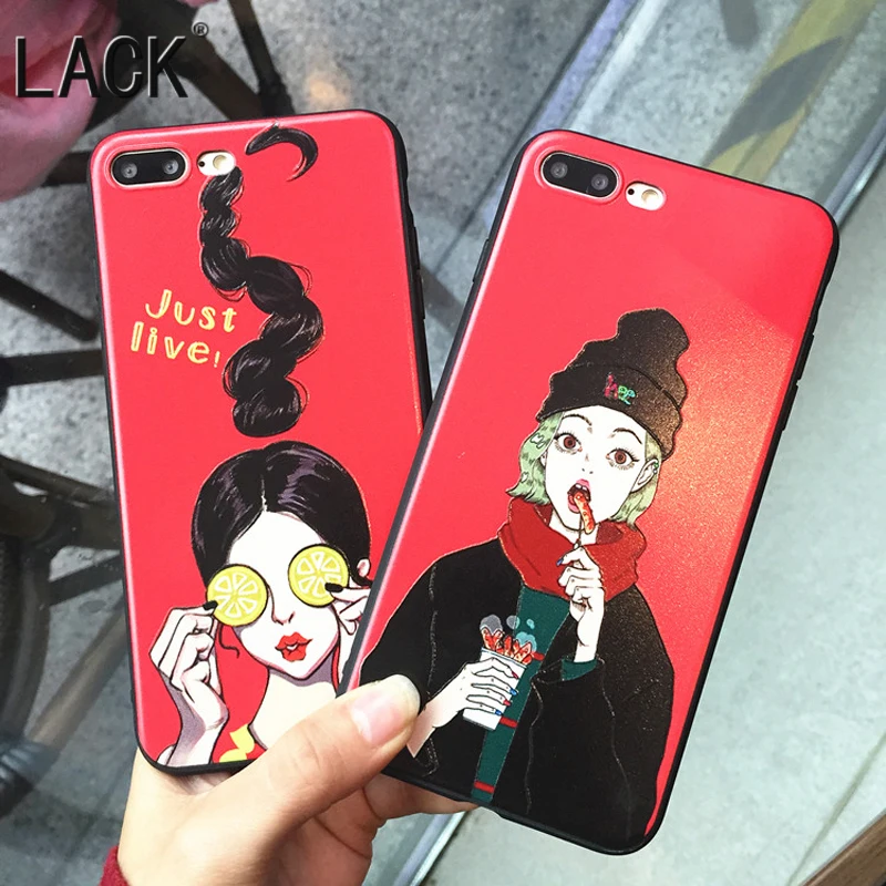 Отсутствие 3D рельефный чехол для iphone 6 Забавный модная одежда девочек