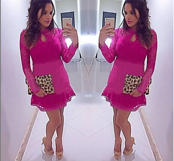 Summer Dress 2017 Lace Hollow out Lovely Beach Plus Size Vestido De Festa Tunic Long Sleeve Office Dresses | Женская одежда