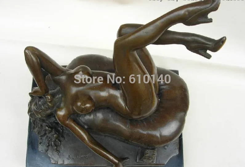 Западная Superb Искусство шарм бронзы база мрамор обнаженная красавица