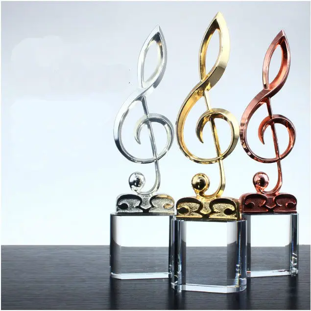 

High quality!Musical Note Shaped Metal Trophy Music Competitions Awards Singing Contest Champion Award Cup Concert Souvenir