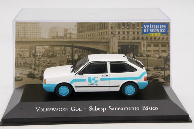 VW Gol Sabesp Алтая 1:43 IXO для V~ W Gol/1500 1982/Voyage/Kombi/Gol/Santana/Passat/Fusca/saviro литые модели игрушечных автомобилей Коллекция миниатюрных - Цвет: VW Gol Sabesp