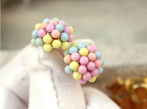 2014 Promotion High Quality Fashion Korean Exquisite 18KG Plated Colorful Beads Earrings XY-E68 | Украшения и аксессуары