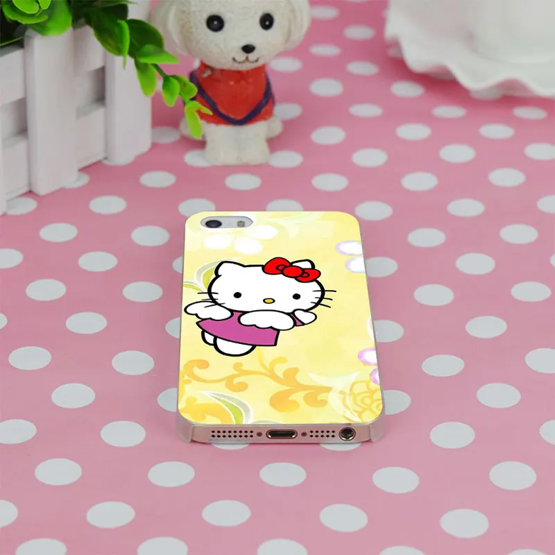 B1671 Hello Kitty Прозрачный Жесткий Тонкий Case Cover For Apple iPhone 4 4S 5 5S SE 5C 6 S Плюс s |