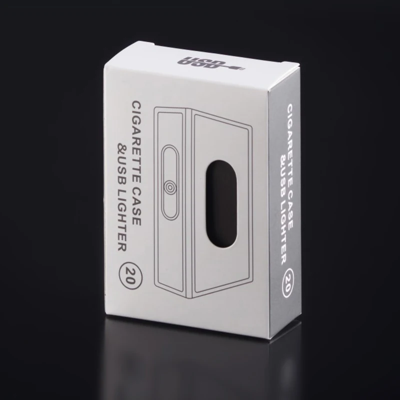 20 шт./упаковка металлический чехол для сигарет с USB зарядкой|Аксессуары сигарет| |