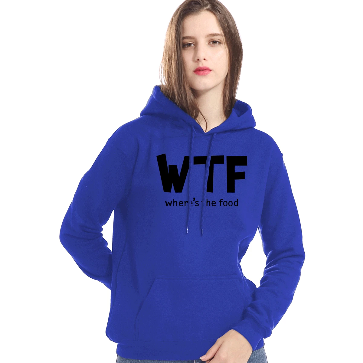 

WTF WHERE'S THE FOOD Letter Print Women's Hoodies 2019 Autumn Long Sleeve Pullover Hoody Harajuku Female Sportwear Sweatshirts