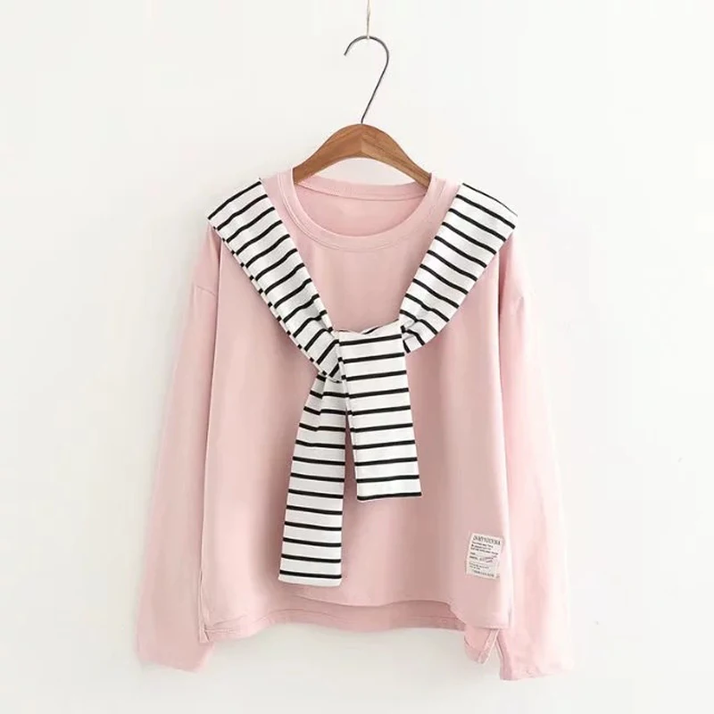 Roy's Fans Fashion Women Autumn Solid Sweatshirt Long Sleeve Scarf Collar Leisure For | Женская одежда