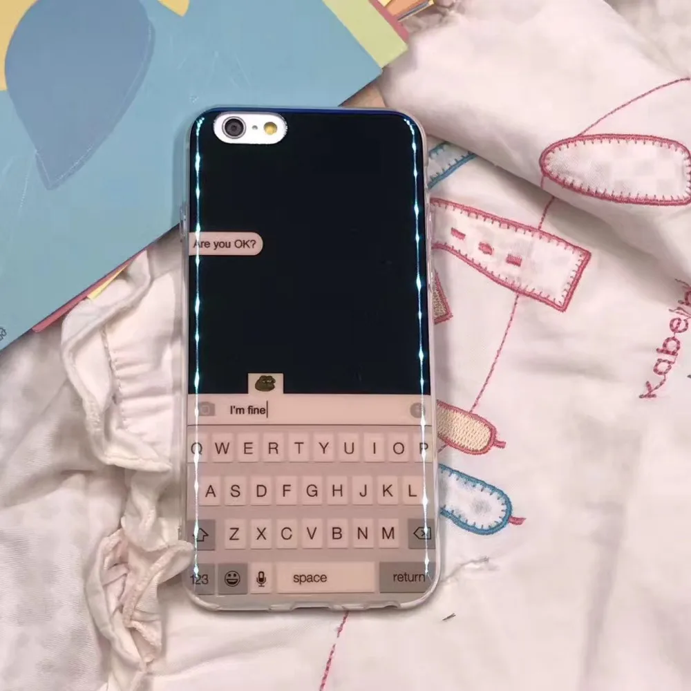 Rohdea iphone8 Blue Ray клавиатура Зеркало силиконовый чехол для iphone6 6 S 7 плюс 8 лягушка