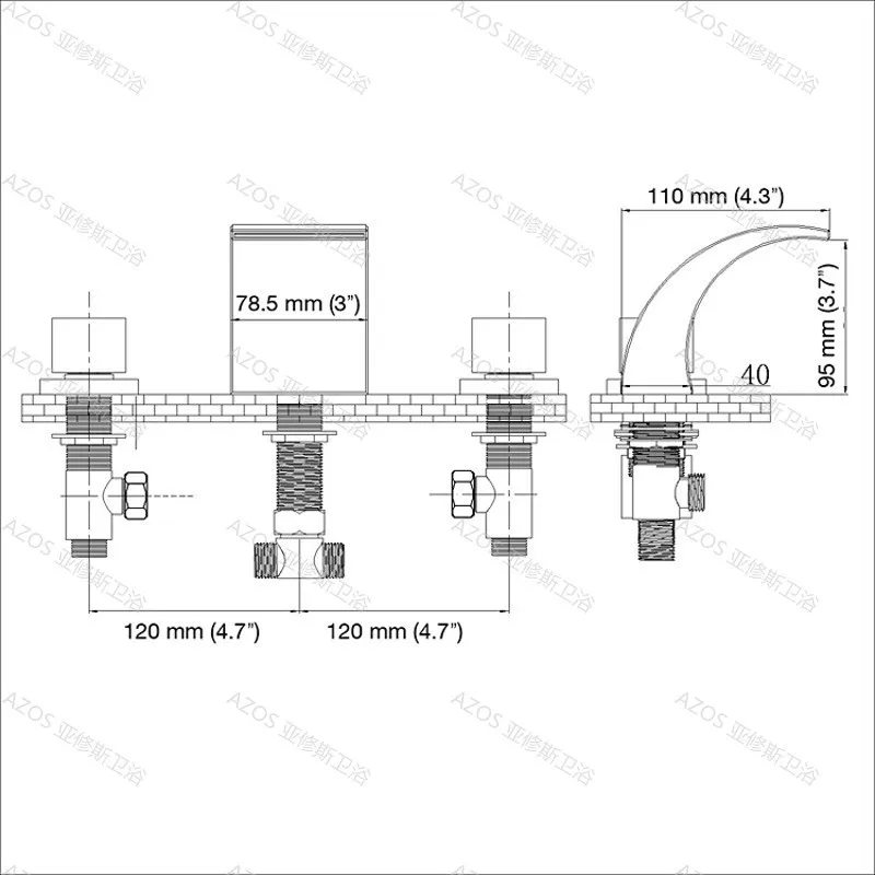 Смеситель для раковины ванной комнаты Хромированный Светодиодный Водопад на