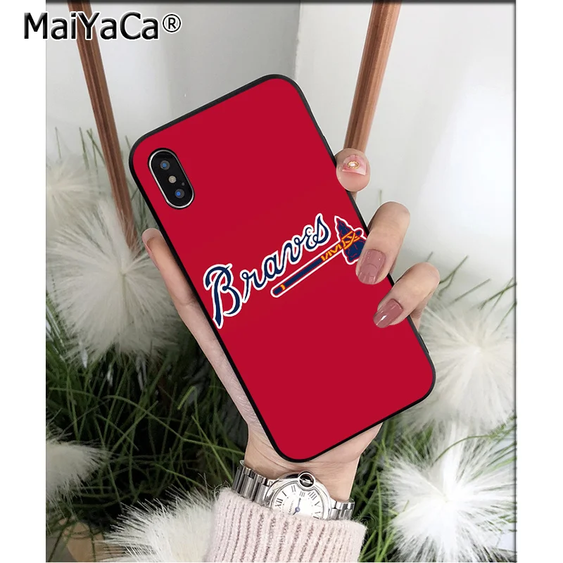 MaiYaCa подвеска Atlanta Braves черный мягкий чехол из ТПУ для телефона iPhone 6S 6plus 7 7plus 8 8Plus X Xs MAX 5 5S XR - Цвет: A11