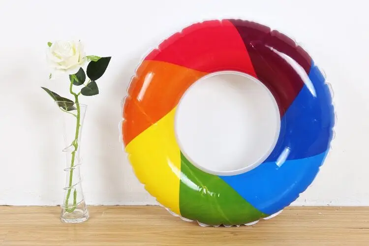 free Inflator 55cm rainbow horse swim ring float baby toy swimming pool Dining Pushchair Infant Portable Play Game Mat Sofas | Мать и