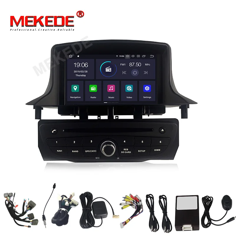 MEKEDE 2 + 16G Android 9 0 Автомобильный DVD Радио стерео плеер для Renault Megane 3 Fluence 2009 2015 с аудио