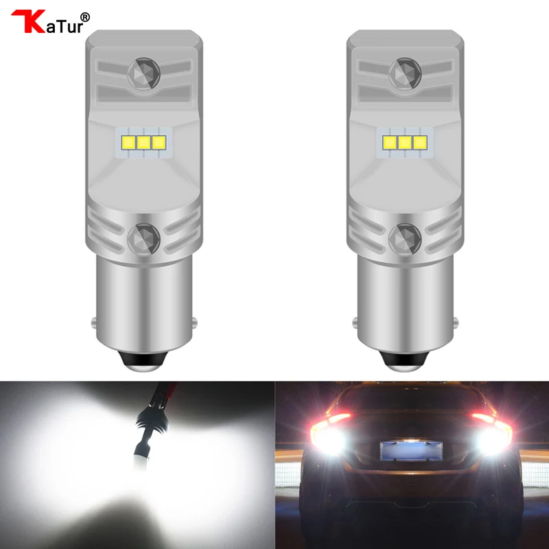 Katur 2 шт. Автомобильные светодиодные лампы P21W 1156 ba15s PY21W BAU15S 1157 BA15D BAY15D T20 7443 T25 3157