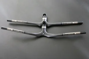 Новейший серый ASIACOM горный велосипед матовый 3K полностью углеродное волокно Плоский подъемный руль и вынос интегрированный MTB Бесплатная доставка