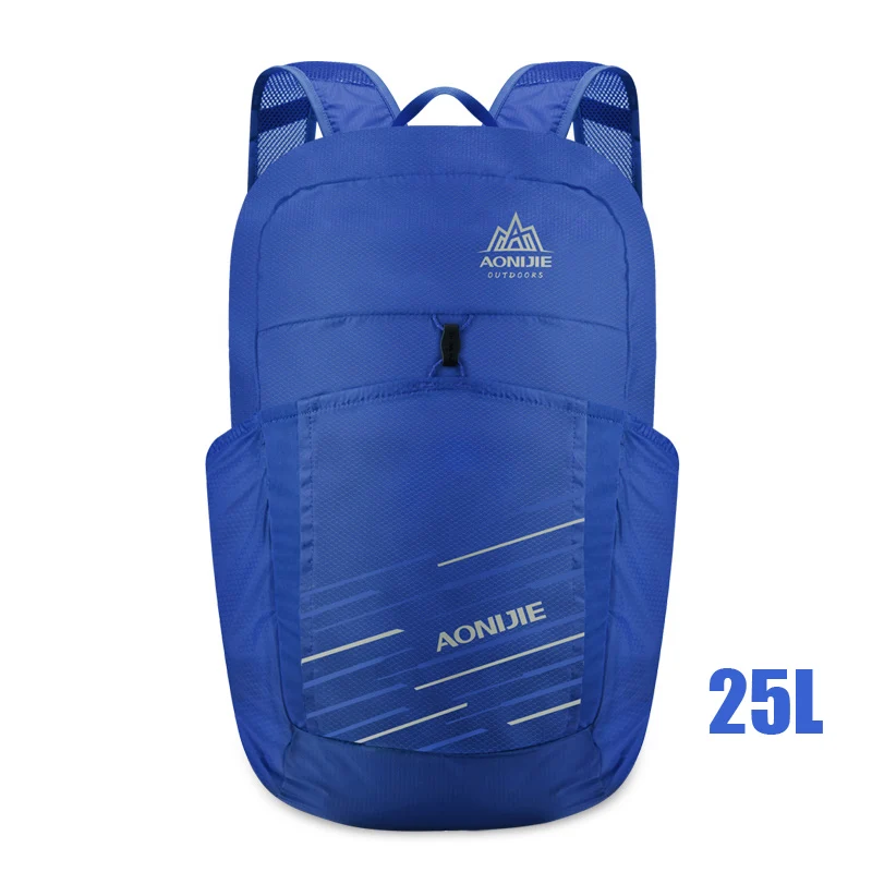 AONIJIE 18-28L Мужской Женский легкий рюкзак складной нейлоновый наружный спортивный походный Кемпинг Альпинизм тренажерный зал фитнес дорожная сумка - Цвет: 25L Blue