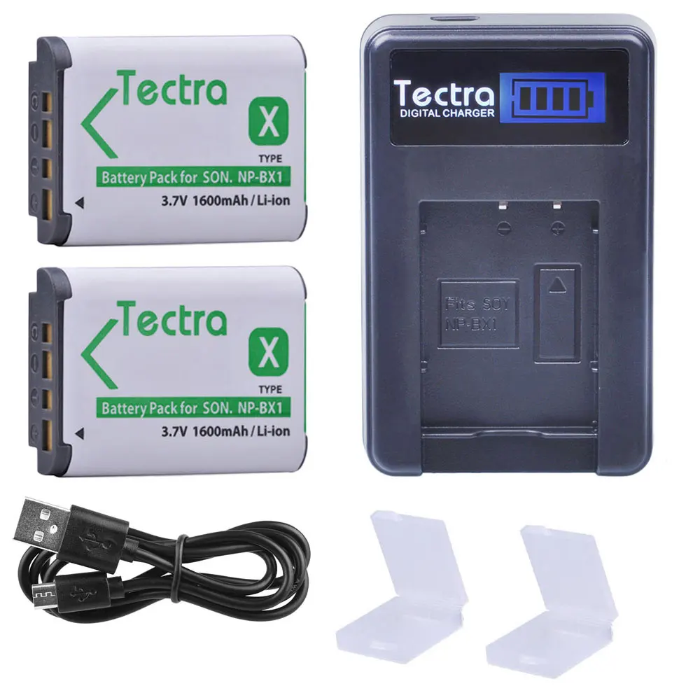 

Аккумулятор NPBX1 1600 мАч, 2 шт., зарядное устройство USB с ЖК-дисплеем для Sony DSC RX1 RX100 AS100V M3 M2 HX300 HX400 HX50 HX60 GWP88 AS15 WX350