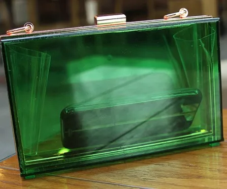 2013 elegant female fashion vintage high quality acrylic transparent box clip package chain party evening bag women shoulder | Багаж и