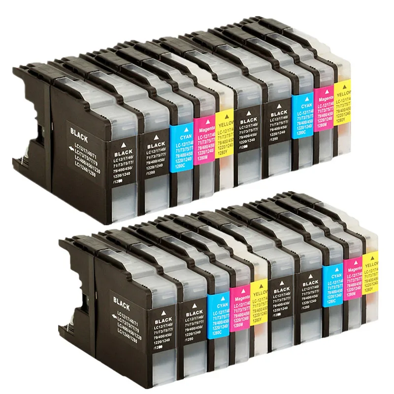 4 Set 4 Black Сменный картридж для принтера для LC1240/1220 LC 1220 1240 LC1220 LC1240 LC-1240 LC-1220 MFC-J960DWN-W MFC-J432W - Цвет: 4 Set 4 Black